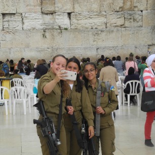 Taking selfies at the Western Wall